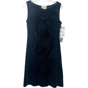 S.L. Fashion Petite NWT Vintage Black Glitter Dress Dark Feminine Classy Size 8P